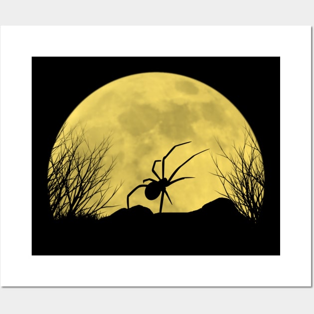 Spider under the moon Wall Art by Boss creative